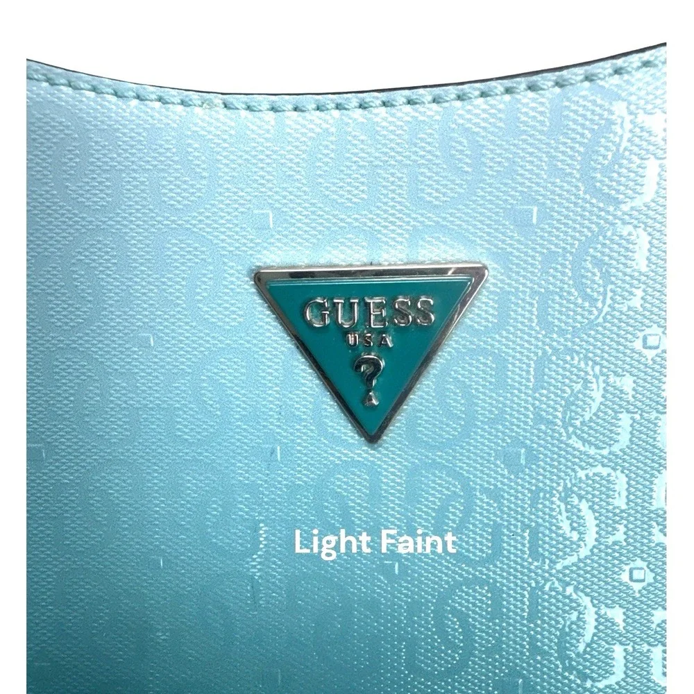 Guess Turquoise Mini Hobo Shoulder Bag – Textured Patent Look